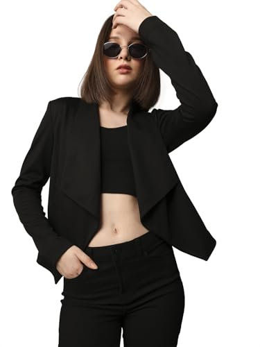 ONLY Women's Onllilia L/S Short Mel Blazer CC TLR, Black, 14