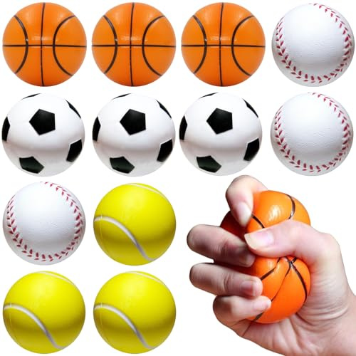 Schaumstoffbälle,12 Stück Mini Sportbälle,Kinderspielzeug,Schaum Sportbälle,Schaumstoff Fußball,Weich und Bequem Lindert Angst,Anti Ängste Spielzeug Linderung Entspannung für Kinder und Erwachsene