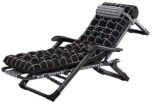 Lanmmraifc Extrabreit Sonnenliege Gartenstuhl Faltbar Balkon Campingstuhl Relaxliege Gartenliege mit Kissen Tragbar Strandliege Saunaliege für Kinder Erwachsene Hoch Senioren (Farbe : #2)
