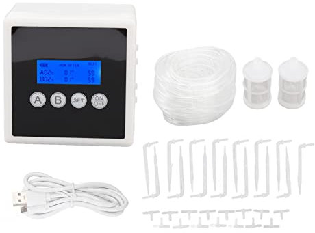 MISNODE Dispositif D'arrosage Intelligent 3W, Arroseur Goutte à Goutte Solaire Automatique pour Plantes en Pot, Supporte 15 Pots, Arroseur Goutte à Goutte Automatique pour Balcons Extérieurs
