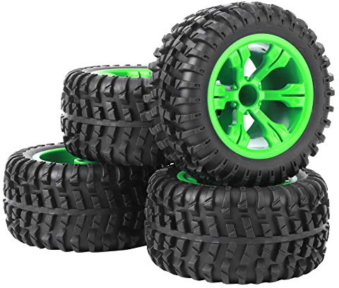 4 Stück RC-Reifen 110 Mm Durchmesser Kunststoff-Gummi-RC-Rad und Reifen-Set für 1/12 12428 12427 RC-Auto