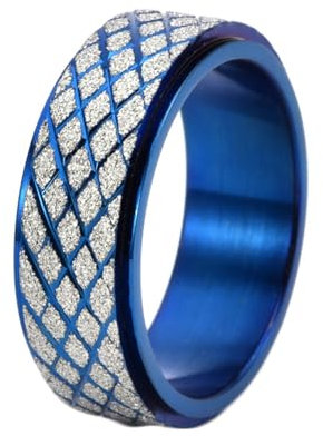 ANAZOZ Ringe Edelstahl Frauen, Ring mit Gravur Männer Eheringe Größe 60 (19.1) Drehring Breit 8 mm Matt