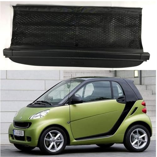 ADovz Einziehbarer Auto Laderaumabdeckung Rollo für Smart 451 fortwo 2009-2012 2013 2014, Kofferraum Schutz Abdeckung Cargo Cover Auto Zubehör