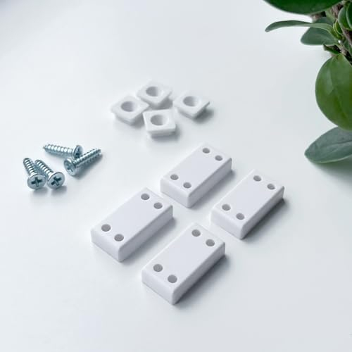 Tom'Shop Plissee zum Bohren, zum Schrauben Plisseerollo Halterungen Set / 4 Stück, 3 Farben zur Auswahl, wählen Sie die Farbe passend zur Profilfarbe