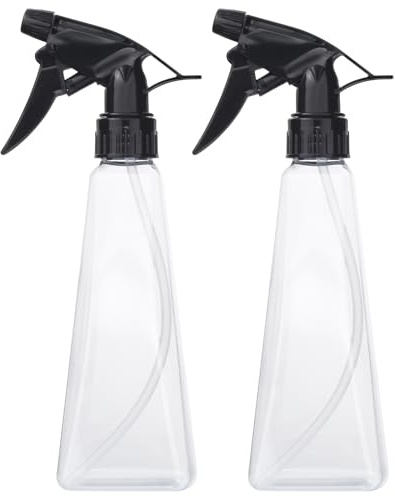 Spray Bottles (2-Pack, 12 Oz.) Mist/Stream, Plastic Water Spray Bottle for Hair, Plants, Cleaning, Cooking, BBQ, Pet - Empty Spray Bottles - Leak Proof - BPA-Free - Multicolor