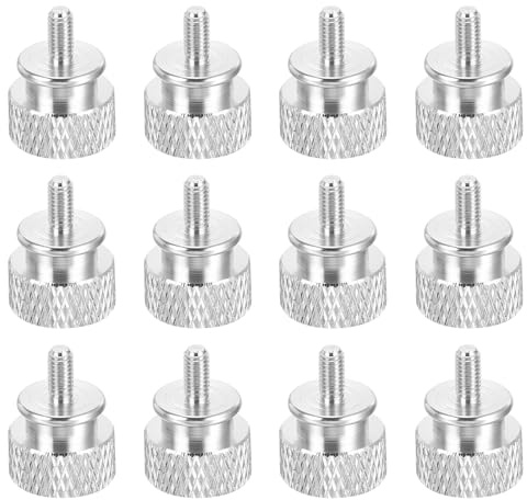 QUARKZMAN 12 st slitsad handskruv M3 x 6 mm för datorhölje, handgängade skruvar, aluminiumlegering, för fodral PC, silver