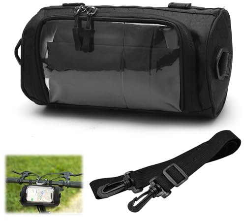 TNSLAND Wasserdichter Fahrradtasche Lenker, Tasche Fahrrad Lenkertasche Fahrrad mit Touchscreen und Abnehmbarem Gurt, 3L Fahrradlenkertasche für E-Bike, Fahrradtasche Handy für Alle Fahrrädern
