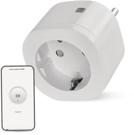 EMOS GoSmart ZigBee Steckdose 16A, 2,4GHz Smart Steckdose mit Timer und Stromzähler, gesteuert manuell und mit EMOS GoSmart-App, kompatibel mit Sprachassistant Amazon Alexa, Google Assistant, weiß