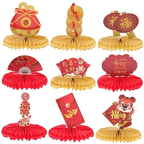 Alipis 9stücke Neujahrs-party Wabenbälle Dekoration Bunte Honeycomb Ornamente Für Festliche Anlässe Für Silvester Und Themenpartys Hochwertige Papiermaterialien Leicht Aufzuhängen