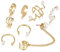 Musedimall 8 Stück Ear Cuff Set, Verstellbar Damen Ohrclips Knorpel Set, Golden Clip Ohrringe, klipp Fakepircings Ohrringe für Dame