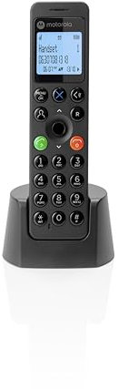 Motorola Voice - Telefono Cordless Digitale DOT201, Vivavoce, Blocco Chiamate, 100 Contatti con Nome e Rubrica, Nero