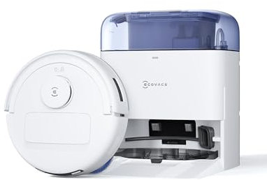 ECOVACS DEEBOT MINI Robot Aspirapolvere Lavapavimenti, 9000Pa, ZeroTangle 2.0, TrueMapping 2.0, Asciugatura ad Aria Calda 45°C, Svuotamento Automatico, Lavaggio Profondo Intelligente, Blu