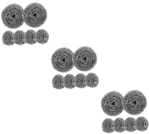 TOPBATHY 3 Sätze Reinigungsball Aus Stahlwolle Bürste Topfreiniger Scheuerschwämme Aus Edelstahl Scheuerschwämme Aus Edelstahl Scheuerschwämme Aus Metall Pfannenreiniger 6 Stück * 3