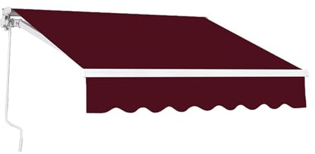 Store rétractable Manuel ，Auvents de Porte et de fenêtre,Auvents de terrasse avec manivelle Manuelle, Tissu résistant à l'eau,pour Cour, Balcon, Restaurant, belvédère(Red,2m*1.5m)