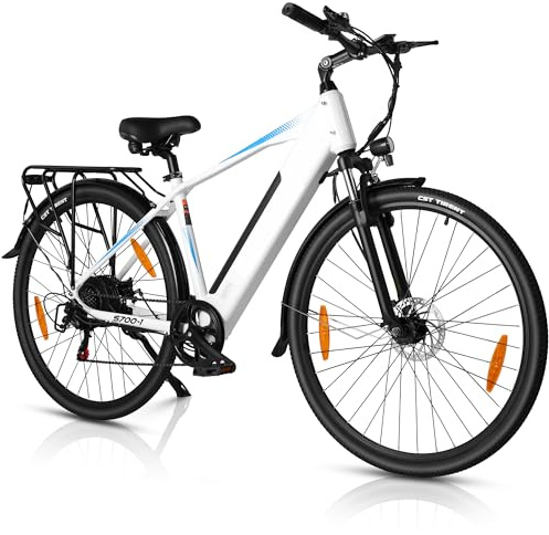 AOIHO E Bike, 28 Zoll E-Bike Herren Damen 48V 499.2 Wh Akku, Reichweite Bis 100 KM, 250W Motor, Elektrofahrrad 7-Gang Schaltung, E Fahrrad LCD-Display, 4 Fahrmodi, Pedelec CityBike für Erwachsene | E Bike Herren & E Bike Damen 250W 55Nm Motor, Elektrofahrrad 7-Gang, LCD-Display, 4 Fahrmodi, Citybike für Stadtpendler