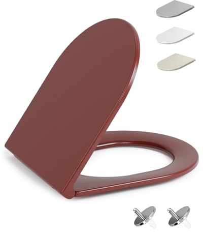 HySail Abattant WC avec Frein de Chute – Durable, Écologique, Résistant à la Décoloration, Abattant WC Clipsable pour Nettoyage Facile, Taille 42,7 x 36,0 cm, Forme D Universelle