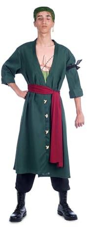 My Other Me Roronoa Zoro Kostüm für Erwachsene, Grün, mit Haarcreme, Ohrringe, Jacke, Halstuch, Schärpe und Hose, Größe S. Stöbern Sie zwischen Abenteuern und Herausforderungen im epischen Stil