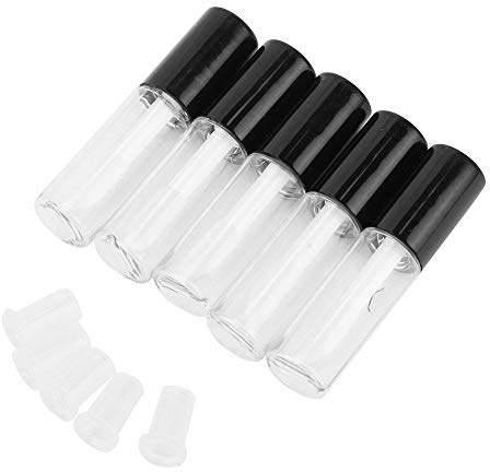 Joyance Tubos vacíos de brillo de labios, mini envases cosméticos para brillo de labios, 50 unidades de 1,2 ml mini tubos de labios brillantes para manualidades, envases de brillo de labios, botellas