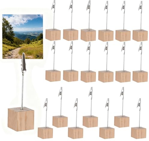 JCTEEY 20 Stück Fotohalter mit Klammern, Kartenständer, Fotoständer, Memo Clip Halter, Fotoaufsteller für Bilder, Karten und Hinweise, Notizhalter für Heimdekoration, Büro, Party
