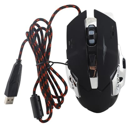 6 Pièces Souris de Jeu Filaire Souris Optique Filaire USB pour 8, Souris pour Jouer sur (Black)
