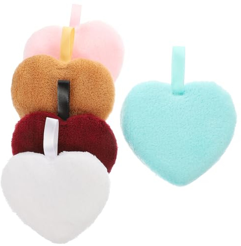 Toyvian 5 Stück Gesichtsreinigungspuder Make Up Entferner Pads aus Weichem Material Sanfte Porenreinigung für Empfindliche Haut Wiederverwendbare Kosmetikquasten für Tägliche