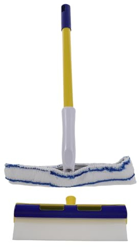 Abaodam 12-Inch Microfiber Mop Cloth Kit for Car Wash, Blue and White Car Cleaning Set with Scraper for Vehicle Window and Interior Detailing, Truck Cleaning Supplies
