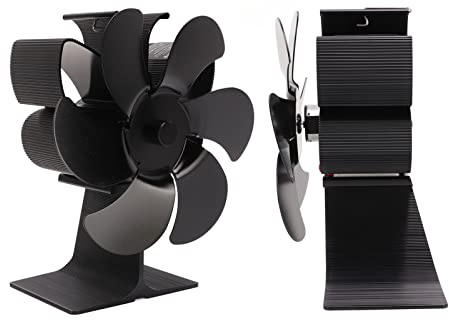 Cocoarm Wärmebetriebener Ofenventilator, Kaminventilator aus Aluminiumlegierung, 6 Flügel, 176 Bis 662 Grad Fahrenheit, Leiser Betrieb für Netzunabhängige Hausheizung mit Holzgasherd