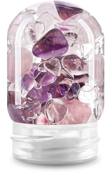 VitaJuwel GemPod WELLNESS | Edelsteinmodul für VitaJuwel Flaschen und Karaffen mit brasilianischem Amethyst, Rosenquarz & Bergkristall