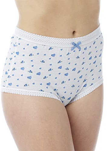 Marlon Women's Sofia Full Brief (Pack of 3), Print (White Ground), 20-22