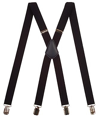 Olata Bretelle Sottili a Forma di X, Unisex, Regolabili, Elastiche, con Clip in Metallo, 2,5 cm. Blu Navy
