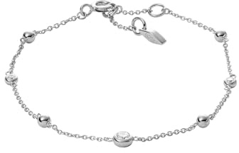 Fossil Armband För Kvinnor Glitz By The Yard, Total Längd: 16,5 Cm + 1,2 Cm + 1,2 Cm Silver Armband, JFS00452040