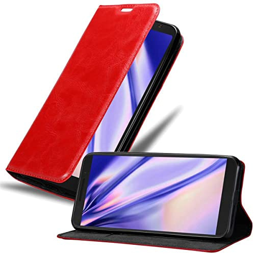 Cadorabo Custodia Libro per Alcatel 3L 2019 in ROSSO MELA - con Vani di Carte, Funzione Stand e Chiusura Magnetica - Portafoglio Cover Case Wallet Book Etui Protezione