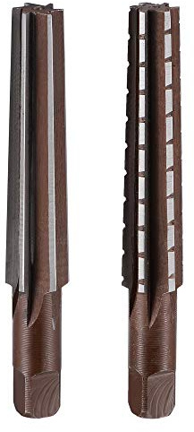 sourcing map MT2 Morse Taper Reamer Coarse and Finish Set H8 Accuracy Alloy Tool Steel 6 Flutes Straight Shank Hand Reamer Cutter Milling Tool 2pcs