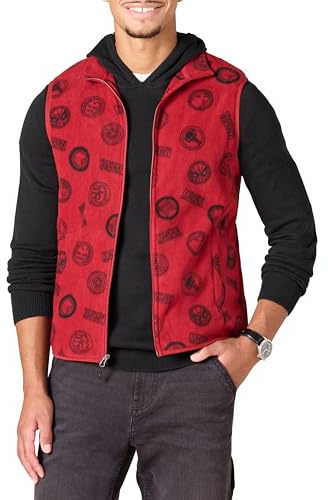 Amazon Essentials Disney | Marvel | Star Wars Chalecos de Forro Polar Hombre, Marvel Logo, XL