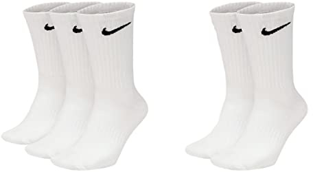 NIKE 5 Paar Everyday Lightweight Crew SX7676 Tennis Socke weiß schwarz grau, Farbe:weiß, Größe:42-46