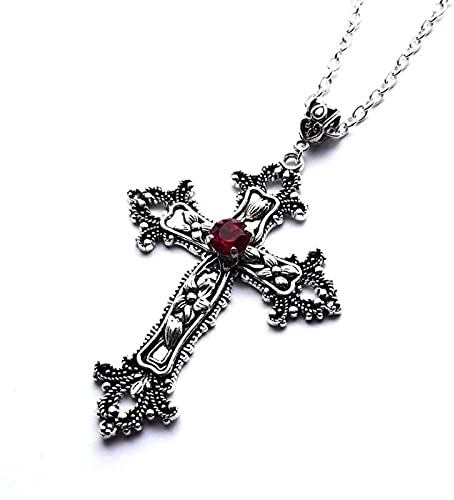 TOGGA Großes detailliertes Kreuz Schwarz Bohrer Juwel Halskette Ton Kreativität Anhänger Goth Punk Schmuck Mode Rock Statement Frauen Geschenk