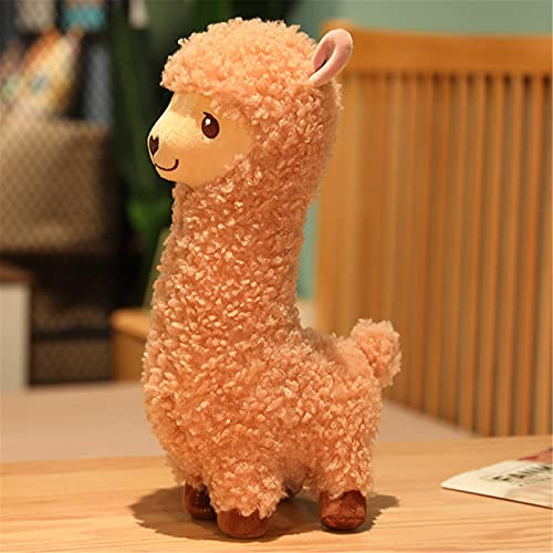 GLITZFAS Alpaka Stofftier Plüschtier, süße weiche Kuscheltier plüsch Pferd Puppe Plüsch Spielzeug Alpaka plüschtier Kissen (Braun,85cm)