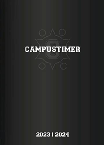 Campustimer Black - A6 Semester-Planer - Studenten-Kalender 2023/2024 - Notiz-Buch - schwarz - Weekly - Alpha Edition