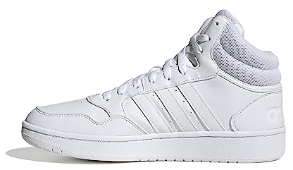 adidas För Män Hoops 3.0 Mid Lifestyle Basketball Classic Vintage Shoes, Cloud White/Cloud White/Cloud White, 42 EU