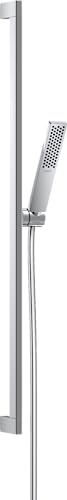 hansgrohe wassersparendes Duschset Pulsify E, Sparduschkopf 5l/min (EcoSmart+) mit Brausestange 90cm, Schlauch und Halterung, Stabhandbrause mit 1 Strahlart, Chrom