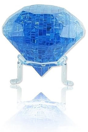 BTYYIHEX 3D-Kristall-Diamant-Puzzle, Kristall-Puzzle, Denkspiele für Puzzler ab 16 Jahren, 41 Teile (Blau-Diamant)