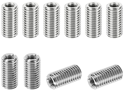 PATIKIL 10Stk Gewinde Adapter Hülse Reduziere Mutter M10*1.5 Außengewinde zu M6*1 Innengewinde Reparatur Einsatz Mutter Schraube Reduzierstück Umwandlung Edelstahl Verbindungselement 20mm