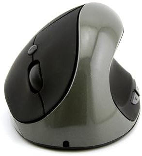 Tynerza Souris verticale ergonomique rechargeable sans fil 6 boutons 1600 DPI Souris de bureau optique avec récepteur USB pour ordinateur portable pour main droite (gris)