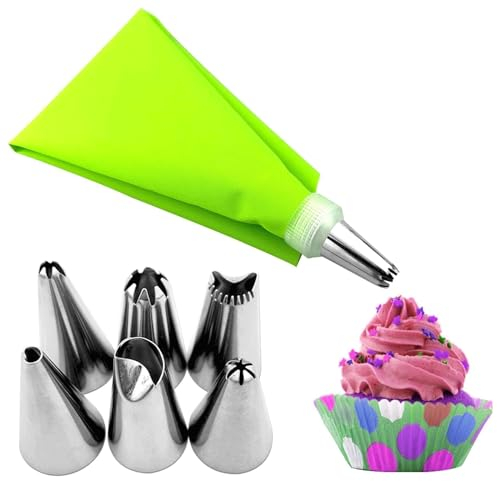 Set di ugelli per tubazioni per torte Set di punte per tubazioni Tubazioni per torte in acciaio inossidabile e sacca per tubazioni per cupcake Ugelli per decorazione di pasticceria