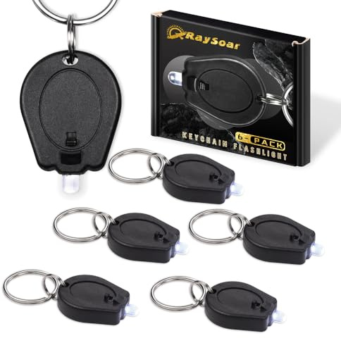 RaySoar 6 Pack Ultra Bright Mini LED Keychain Flashlight, Small Key Ring Flashlight, Portable LED Keychain Light for Outdoor Activities Emergency Light