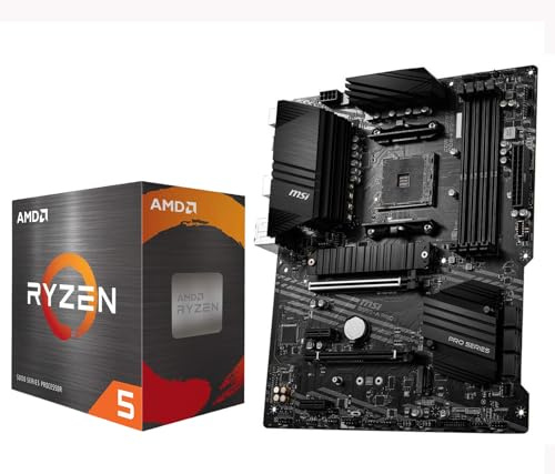 Micro Center AMD Ryzen 5 5600X Processeur de bureau 6 cœurs 12 fils jusqu'à 4,6 GHz débloqué avec refroidisseur Wraith Stealth et carte mère ASUS Prime B550-PLUS AM4 DDR4 ATX