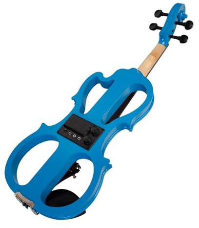 strumento violino Raccordi In Ebano Per Violino Elettrico Silenzioso In Legno Massello In Colore Blu Set Di Violini Con Custodia Per Violino 4/4 Con Cavo In Legno Brasiliano