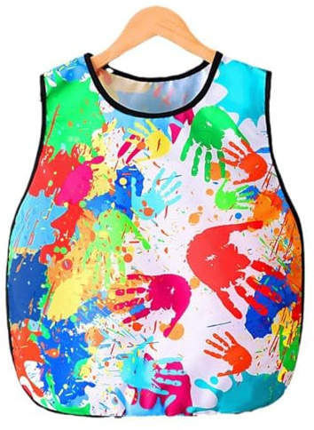 WKRTDY Grembiule da Pittura per Bambini, Set Scuola - Impermeabile e Senza Tasca, Ideale per Pittura, Cucina e Lavori Creativi per Ragazze e Ragazzi, 1 Pezzo