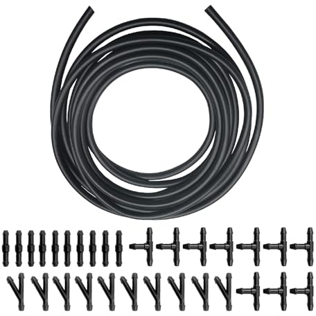 4M Universal Scheibenwaschanlage, Automotive Schlauch, Wischwasserschlauch Reparaturse, Spritzwasserschlauch, für Scheibenwaschanlage, mit 30 Stücke Schlauchverbinder
