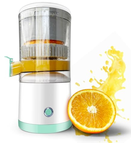 SUNHAIXIA Rechargeable Electric Juicer - Citrus Juicer with Type-c Rechargeable for Orange, Lemon and Grapefruit Juicing. (White-45Watts)